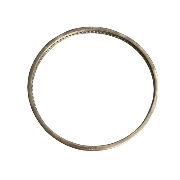 Vtg RD Sterling Silver 925 Bangle Bracelet Embedded Cubic Zirconia 7.25" Estate - Picture 3 of 6
